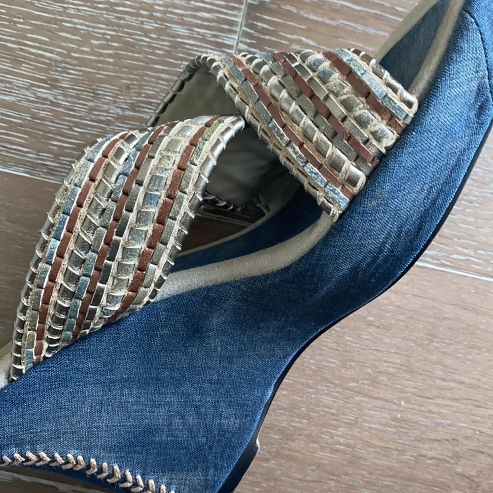 Linea Paolo Woven Wedge Denim Sandal | 9M